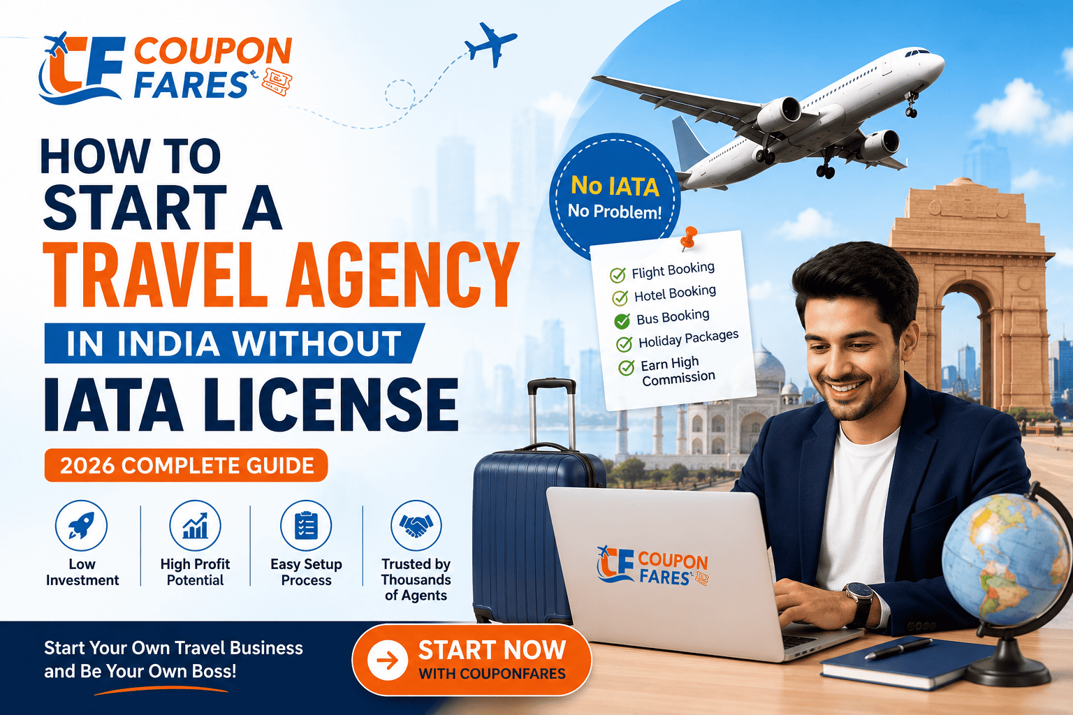 How to Start a Travel Agency in India Without IATA License (2026 Complete Guide) | CouponFares